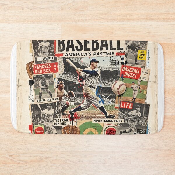 Item preview, Vintage Baseball Collage Art designed and sold by Home Decor Art.