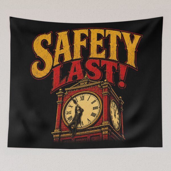 Item preview, Safety Last Clock Tower Silent Film Art designed and sold by Retr0Tshirts.
