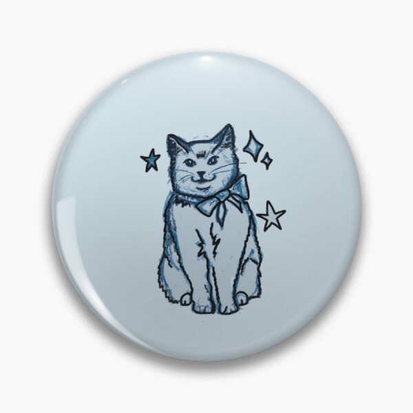 Item preview, whimsical blue kitty  designed and sold by Sophie Louise Arts.
