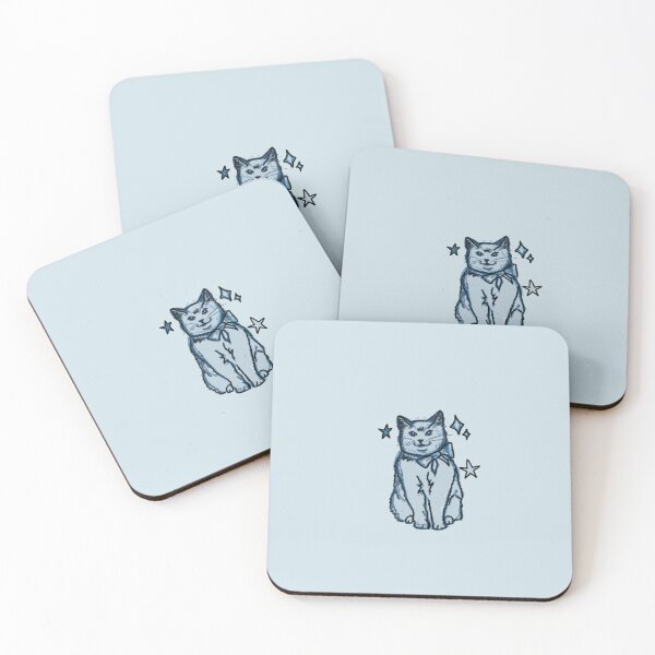 Item preview, whimsical blue kitty  designed and sold by Sophie Louise Arts.