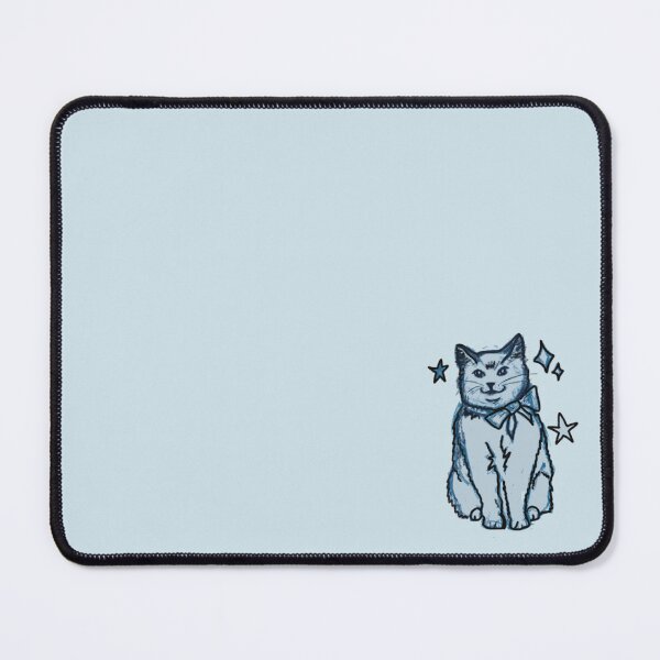 Item preview, whimsical blue kitty designed and sold by Sophie Louise Arts.