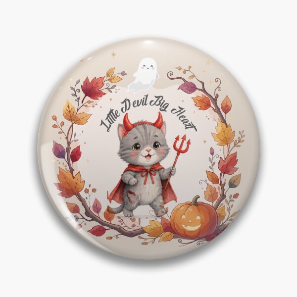 Item preview, Little Devil Big Heart | Cute Halloween Cat Watercolor | Preschool Halloween Costume | Spooky & Sweet designed and sold by Wintorque.