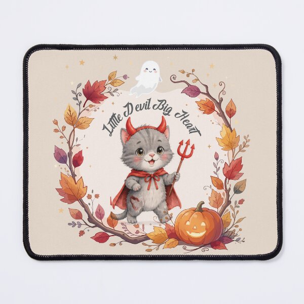 Item preview, Little Devil Big Heart | Cute Halloween Cat Watercolor | Preschool Halloween Costume | Spooky & Sweet designed and sold by Wintorque.