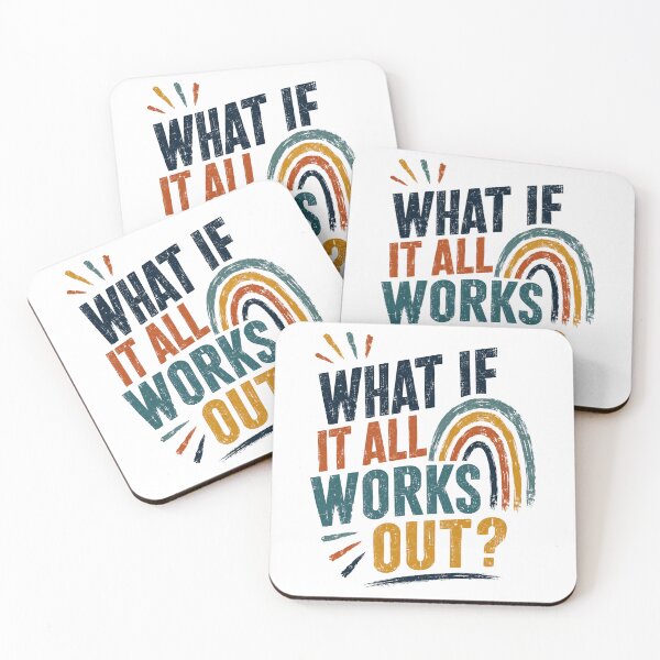 Item preview, What If It All Works Out? Motivational Quote Positive Affirmation Optimistic Encouragement designed and sold by RetroMini2026.