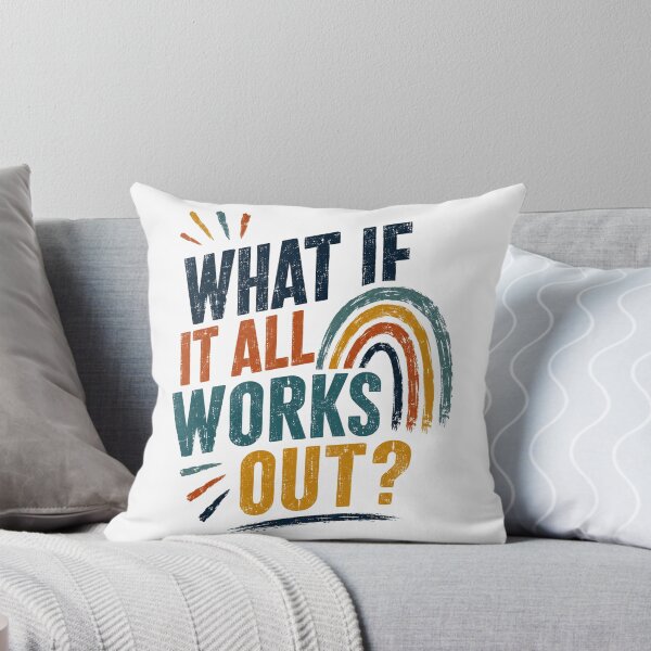 Item preview, What If It All Works Out? Motivational Quote Positive Affirmation Optimistic Encouragement designed and sold by RetroMini2026.