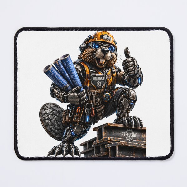 Item preview, Steel Beaver Engineer – Mechanical Cyber Beaver | Industrial Construction Worker | Funny Metal Engineer Art designed and sold by SteelCoat Studio.