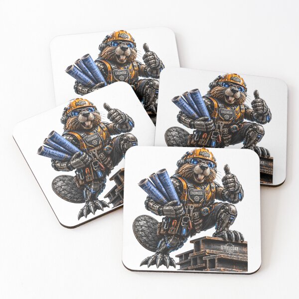 Item preview, Steel Beaver Engineer – Mechanical Cyber Beaver | Industrial Construction Worker | Funny Metal Engineer Art designed and sold by SteelCoat Studio.