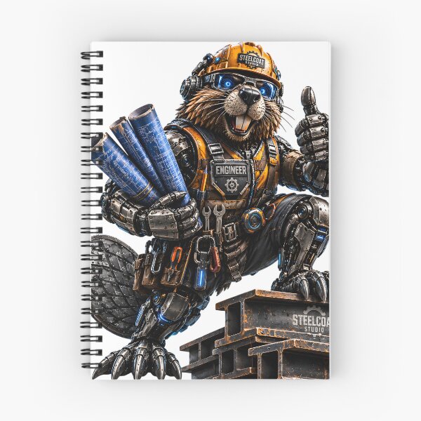 Item preview, Steel Beaver Engineer – Mechanical Cyber Beaver | Industrial Construction Worker | Funny Metal Engineer Art designed and sold by SteelCoat Studio.