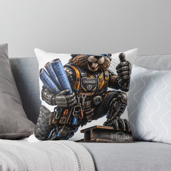 Item preview, Steel Beaver Engineer – Mechanical Cyber Beaver | Industrial Construction Worker | Funny Metal Engineer Art designed and sold by SteelCoat Studio.