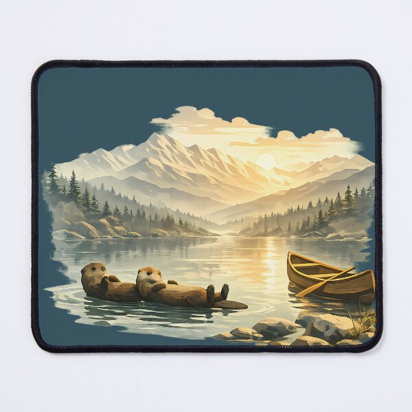 Item preview, Otters on an Alpine Lake designed and sold by Ambroa Stuff.