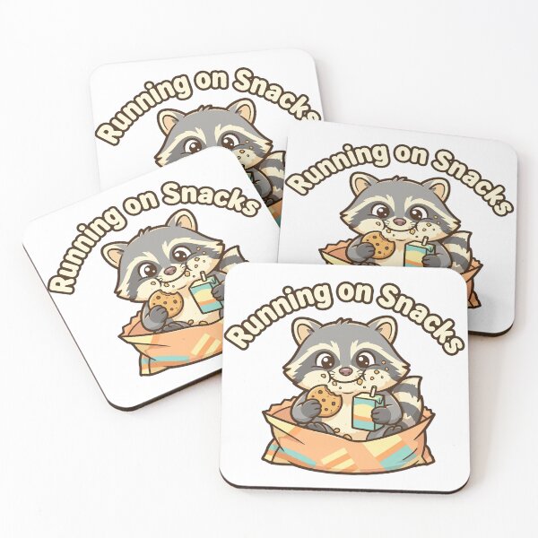 Item preview, Running on Snacks Cute Raccoon | Teeny Quities designed and sold by Teeny Quities.