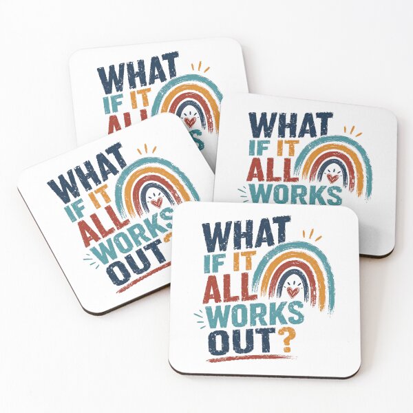 Item preview, What If It All Works Out? Positive Motivational Quote Hopeful Optimistic Mindset designed and sold by RetroMini2026.