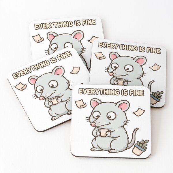 Item preview, Everything Is Fine Overwhelmed Possum Teacup Art | Teeny Quities designed and sold by Teeny Quities.