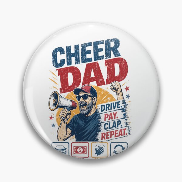 Item preview, Cheer Dad Drive Pay Clap Repeat Cheerleading Father Sports Parent designed and sold by RetroMini2026.
