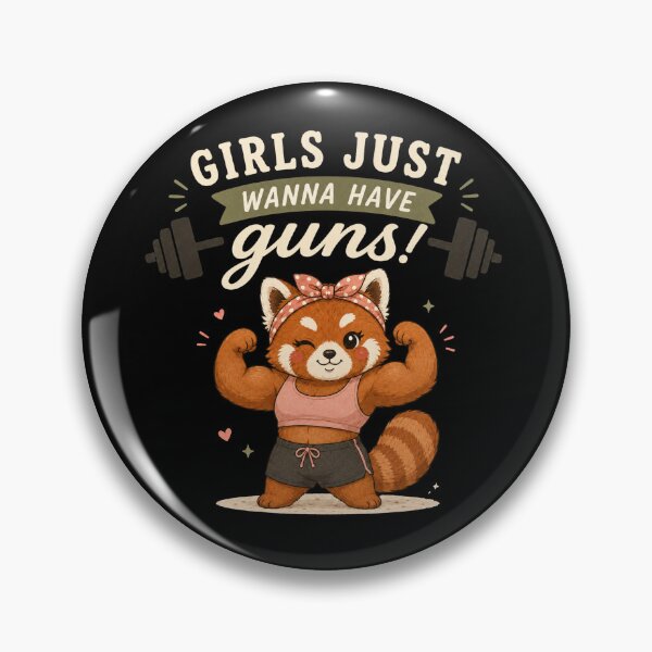 Item preview, Girls Just Wanna Have Guns Funny Red Panda Gym Fitness Design designed and sold by HumbleAthlete.