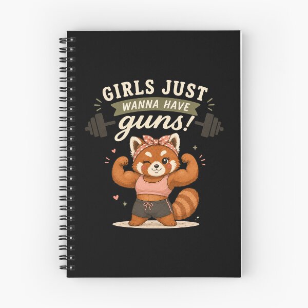 Item preview, Girls Just Wanna Have Guns Funny Red Panda Gym Fitness Design designed and sold by HumbleAthlete.