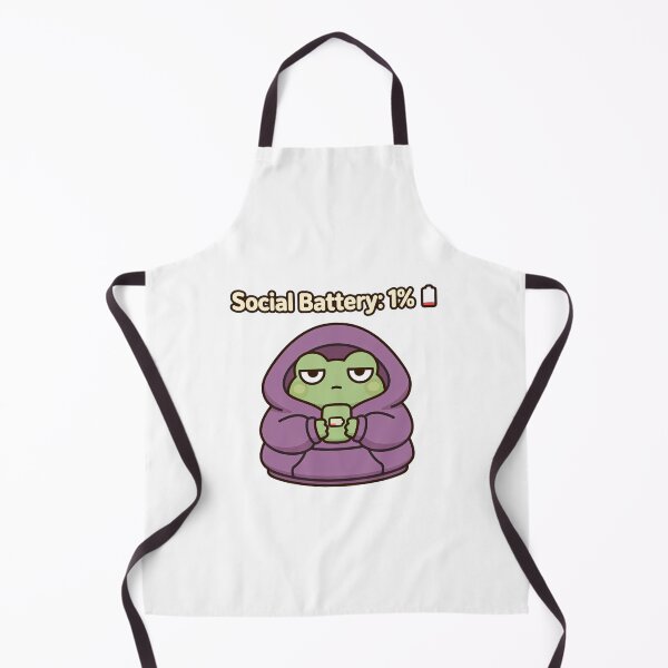 Item preview, Social Battery 1%, Frog Introvert in Hoodie | Teeny Quities designed and sold by Teeny Quities.