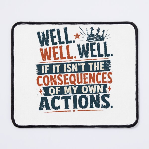 Item preview, Well. Well. Well. If It Isn't The Consequences Of My Own Actions. Sarcastic Humor Quote designed and sold by RetroMini2026.