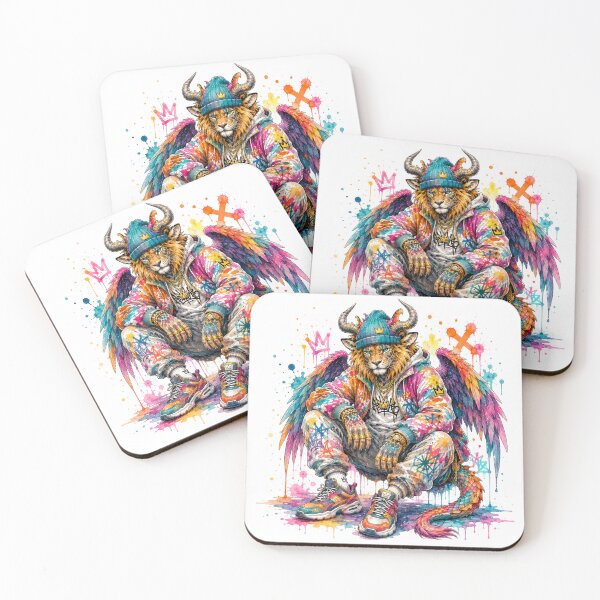 Item preview, Neon Lion King Street Art | Urban Dragon Hybrid Character | Graffiti Fantasy Animal | PlushiWorld™ designed and sold by PLUSHIWORLDtm.