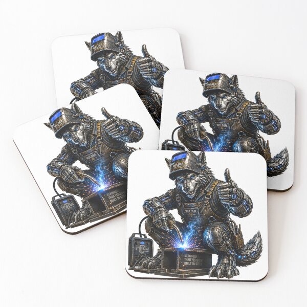 Item preview, Steel Wolf Welder – Mechanical Cyber Wolf | Industrial Welding Worker | Funny Metal Fabricator Art designed and sold by SteelCoat Studio.
