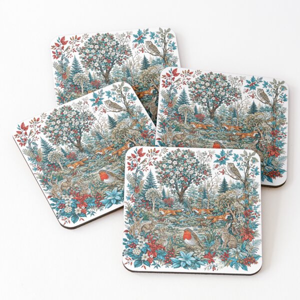 Item preview, Woodland glade with foxes and birds designed and sold by thewandswant.
