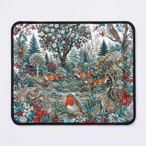 Item preview, Woodland glade with foxes and birds designed and sold by thewandswant.
