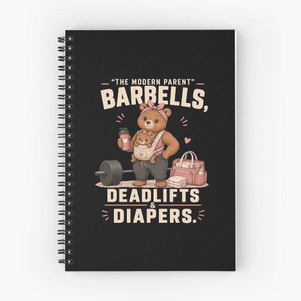 Item preview, Modern Parent Barbells Deadlifts And Diapers Funny Gym Mom Bear Fitness Design designed and sold by HumbleAthlete.