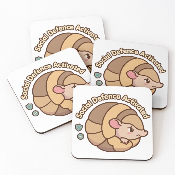 Item preview, Social Defence Activated Cute Armadillo | Teeny Quities designed and sold by Teeny Quities.