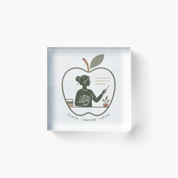 Item preview, Teach Inspire Grow Teacher Shirt | Minimalist Apple Teacher Gift | Cute Educator Appreciation T-Shirt designed and sold by FestivityFinds.