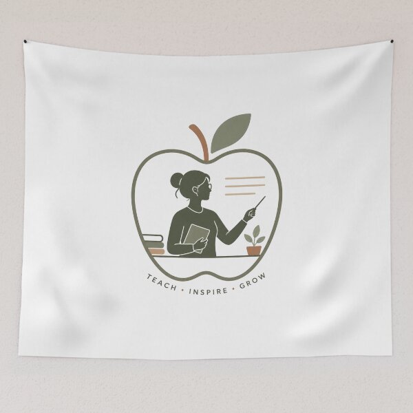 Item preview, Teach Inspire Grow Teacher Shirt | Minimalist Apple Teacher Gift | Cute Educator Appreciation T-Shirt designed and sold by FestivityFinds.