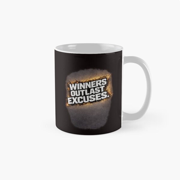 Item preview, Winners Outlast Excuses | Motivational Typography Design designed and sold by VasiArtLab.