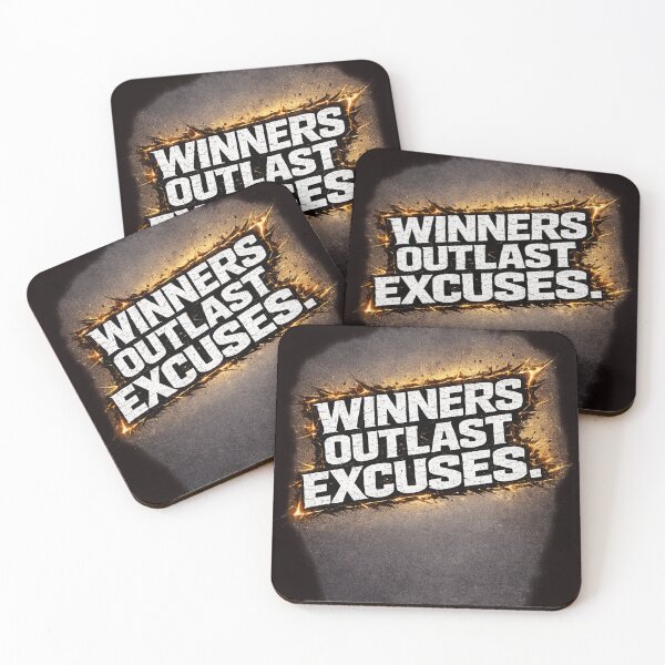 Item preview, Winners Outlast Excuses | Motivational Typography Design designed and sold by VasiArtLab.