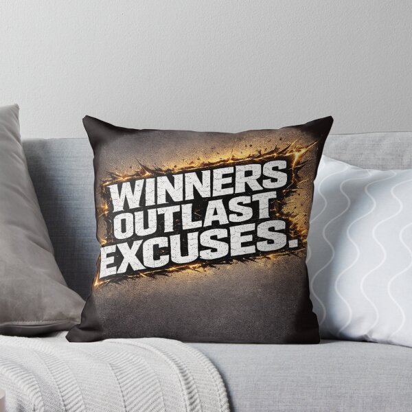 Item preview, Winners Outlast Excuses | Motivational Typography Design designed and sold by VasiArtLab.