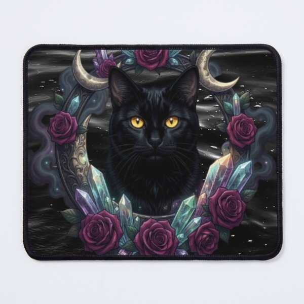 Item preview, Mystical Black Cat | Gothic Witch Familiar designed and sold by JanjjaSoulInk.
