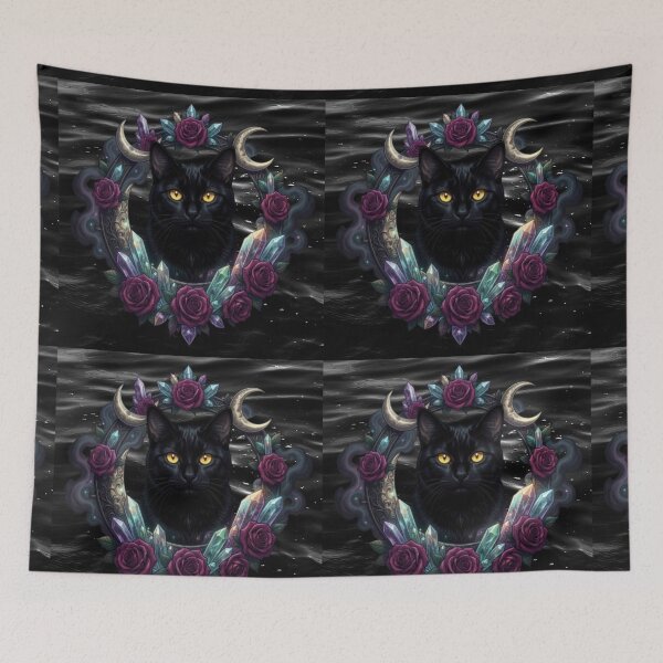 Item preview, Mystical Black Cat | Gothic Witch Familiar designed and sold by JanjjaSoulInk.
