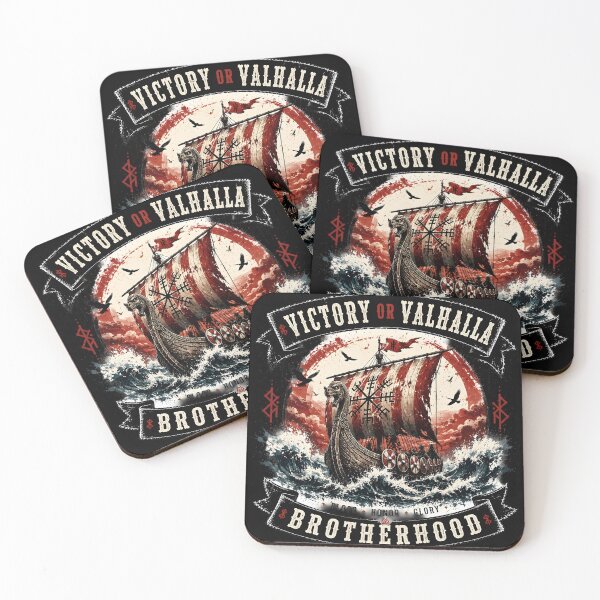 Item preview, Victory or Valhalla Viking Longship – Norse Brotherhood | Nordic Warrior & Vegvisir Design designed and sold by Bizon2910.