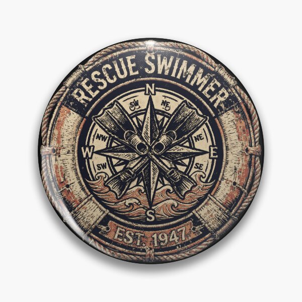 Item preview, Coast Guard Rescue Swimmer Vintage Maritime Badge | Search & Rescue Heritage Design designed and sold by Coasties.