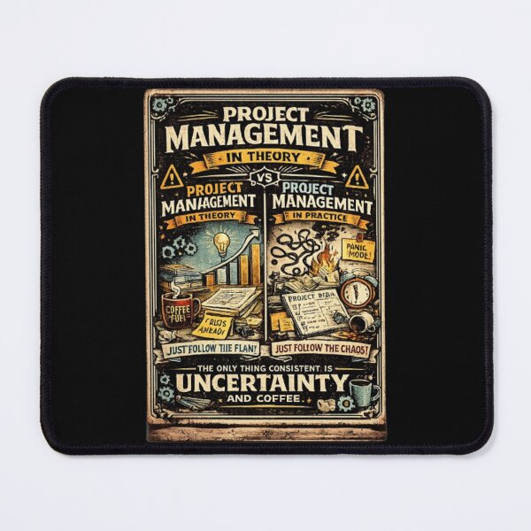 Item preview, Project Management Theory vs Practice Funny Officer Humor designed and sold by Eng-Art.
