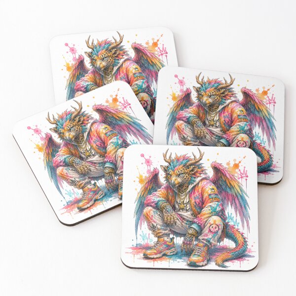 Item preview, Neon Griffin Street Art | Mythical Urban Beast | Graffiti Fantasy Creature | PlushiWorld™ designed and sold by PLUSHIWORLDtm.