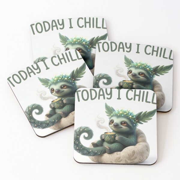 Item preview, today i chill-cute sloth drinking coffe cozy design designed and sold by PwR95.