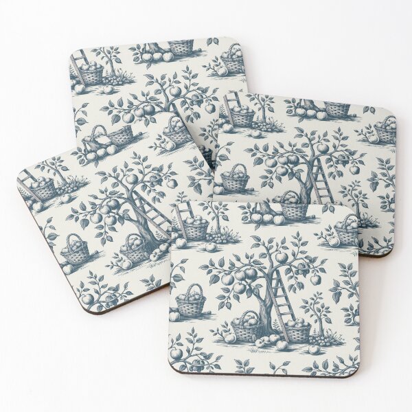 Item preview, Orchard Harvest Toile de Jouy Seamless Pattern | Vintage French Apple Orchard Textile Design | Cottagecore Wallpaper Art designed and sold by Tamas Das.
