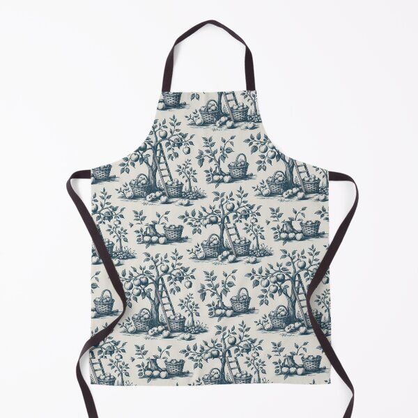 Item preview, Orchard Harvest Toile de Jouy Seamless Pattern | Vintage French Apple Orchard Textile Design | Cottagecore Wallpaper Art designed and sold by Tamas Das.