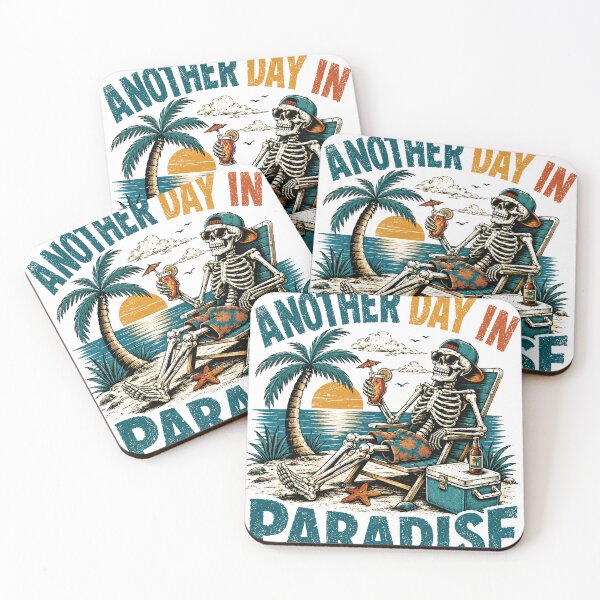 Item preview, Another Day In Paradise Skeleton Beach Vacation Summer Relaxation designed and sold by SkeletonsDanger.
