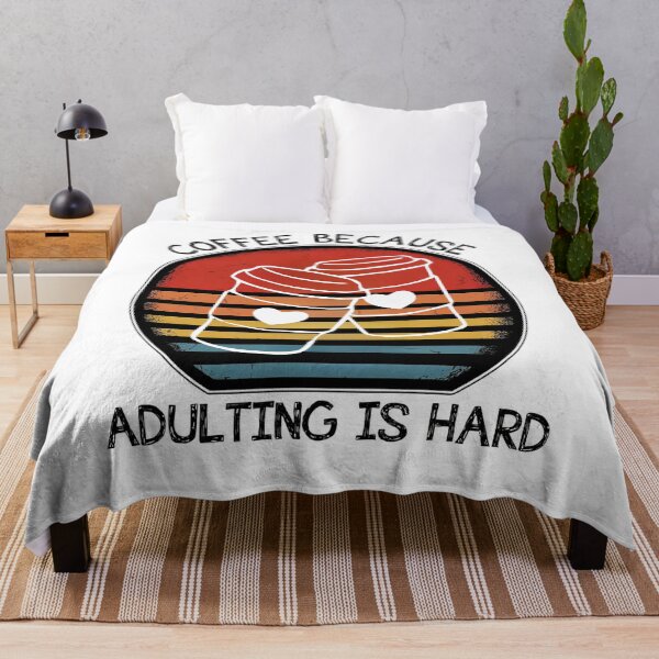 Item preview, Coffee Because Adulting Is Hard - Retro Sunset Vintage Coffee Lover designed and sold by Pani Kara.