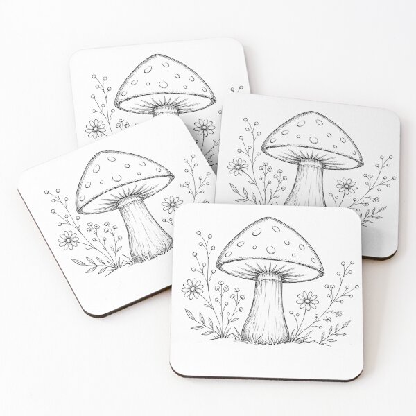 Item preview, Stay Grounded – Woodland Mushroom Line Art designed and sold by izannart.