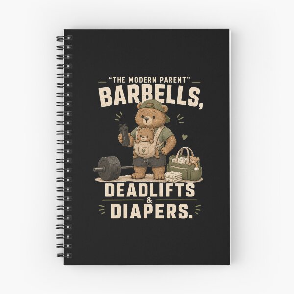 Item preview, Modern Parent Barbells Deadlifts And Diapers Funny Gym Dad Bear Fitness Design designed and sold by HumbleAthlete.