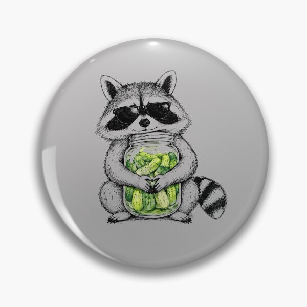 Item preview, Cool Pickle Raccoon Holding Pickle Jar Watercolor Illustration designed and sold by Verycutethings.