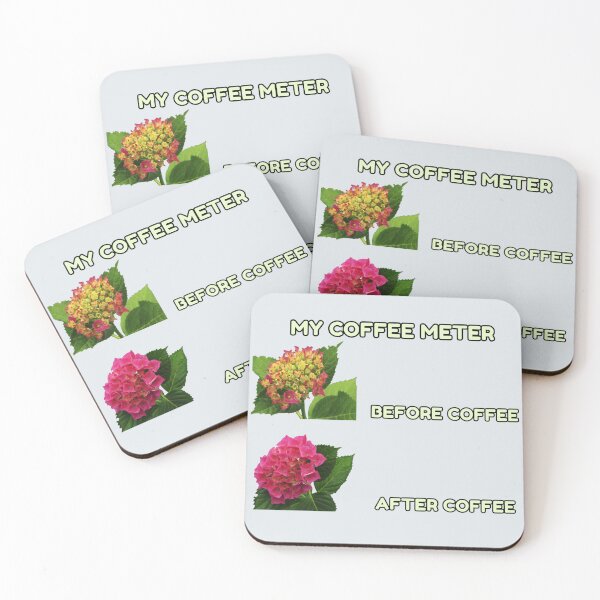 Item preview,  Before And After Coffee Meter Funny Hydrangea Flower Meme designed and sold by JurateArt-DK.