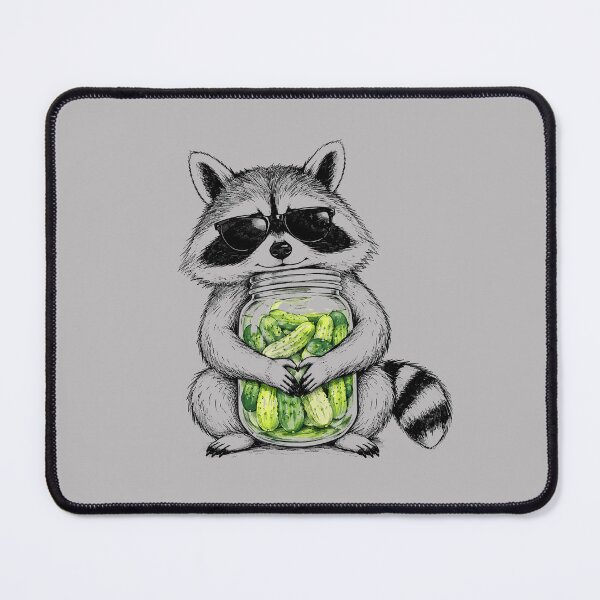 Item preview, Cool Pickle Raccoon Holding Pickle Jar Watercolor Illustration designed and sold by Verycutethings.