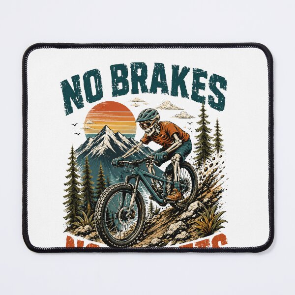 Item preview, No Brakes No Regrets Mountain Biking Downhill Cyclist Adventure designed and sold by SkeletonsDanger.